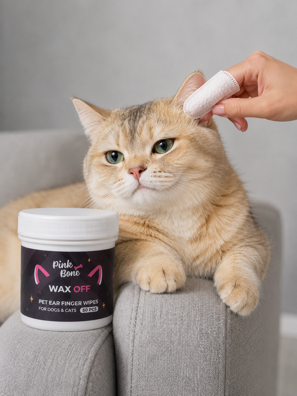 Pet Ear Cleaning Finger Wipes for Dogs & Cats