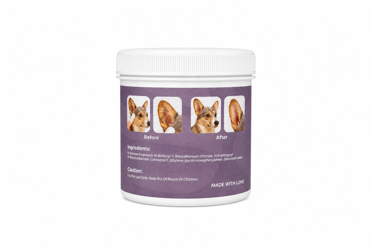 Pet Ear Cleaning Finger Wipes for Dogs & Cats